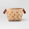 Wood Decorative Basket with Faux Leather Handles - Threshold™ - 3 of 4