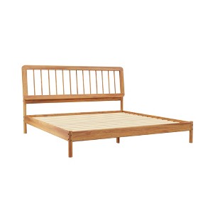 King Size Wood Platform Bed with Headboard for Bedroom - 1 of 4