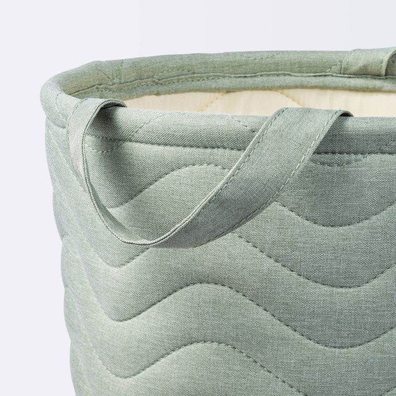 Quilted Fabric Medium Round Storage Basket - Green - Cloud Island&#8482;, 4 of 9