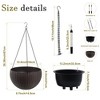 TUYOHW Set of 2 Self-Watering Hanging Planters,13.4'' Rattan Planter with Water Level Indicator,Large Capacity for Indoor Outdoor Balcony Decor - 3 of 4
