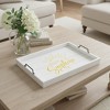 HomeRoots 16" White And Yellow Hello Sunshine Serving Tray With Handles - 2 of 3