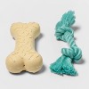 Rubber Bone & Rope Dog Toy - 2pk - Boots & Barkley™ - 2 of 3