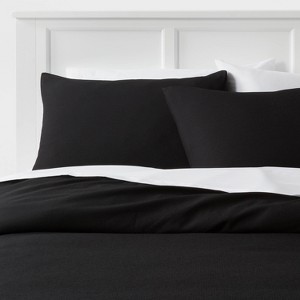 Microfiber Textured Duvet Cover & Sham Set - Room Essentials™ - 1 of 4
