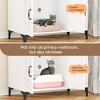 Bedroom Large Cat Litter Box Enclosure Furniture - Farmhouse Style Pet House w/ 3 Open Shelves, Storage Cabinet & Scratch Pad - 3 of 4