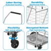 NAYSAYE Foldable Shopping Dolly Heavy Duty Utility Cart with Double Basket Shelf for Groceries and Laundry, Gray, 20"*19.5"*39" - 4 of 4