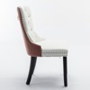A&A Furniture, Nikki Collection Modern, High-end Tufted Solid Wood Contemporary PU and Velvet Upholstered Dining Chair 2-Pcs Set - 3 of 4