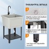 Karl Home Plastic Utility Sink Freestanding With Storage Shelf in White - 4 of 4