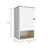 HomeRoots 16" Light Oak And White Wall Mounted Cabinet With Three Shelves - 3 of 4