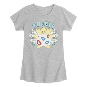 Girls' - Pokémon - Floral Togepi Fitted Short Sleeve Graphic T-Shirt - 1 of 3