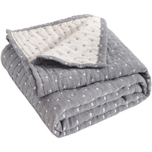 3 Layer Muslin Cotton Toddler Blanket, Super Soft and Warm Crib Blanket - NTBAY - 1 of 4