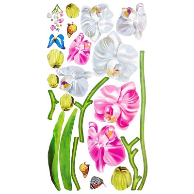 Slickblue Aromatic Flowers Decorative Wall Decals 13"x23.5", Removable Vinyl Stickers for Bedrooms & Living Rooms