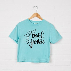 Simply Sage Market Women's Pool Junkie Short Sleeve Relaxed Fit Cropped Graphic Tee - 1 of 3