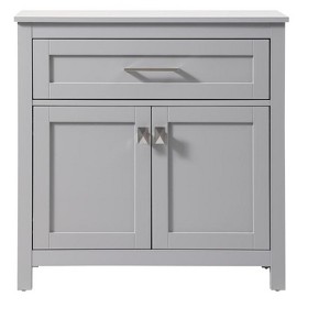 Elegant Lighting 30 Inch Wide Bathroom Storage Freestanding Cabinet In Grey - 1 of 4
