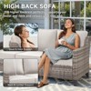Belord 3-Piece Outdoor Sofa Set, Wicker Patio Furniture with Cushions and Multifunctional Ottoman, All-Weather Conversation Set for Balcony Porch - 2 of 4