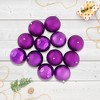 Northlight Shatterproof 4-Finish Christmas Ball Ornaments 4" (100mm) - Purple - Set of 12 - 2 of 4