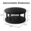 Two-Tier Round Coffee Table with Open Shelf, Accent Table with Wood Legs, End Table for Living Room or Small Spaces – The Pop Home - 4 of 4