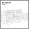 NicBex 87.4 Inch Corduroy 3-Seat Sofa with Cup Holder and Storage Bags for Living Room,Office,Apartment - 3 of 4