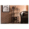 Swanson Rustic Industrial Style Antique Black & Metal Distressed Wood Mobile Kitchen Bar Wine Storage Shelf - Baxton Studio - 4 of 4