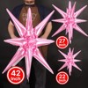 PartyWoo Foil Balloons Pink Star Starburst Pearl 42 27 22 Inch 10 pcs - 2 of 4