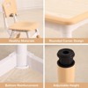 Kids Table and Chairs Set, Toddler Height Adjustable Desk with Graffiti Desktop, 4 Seats - 2 of 4