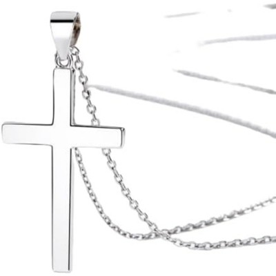 Clotth Sterling Silver Cross Necklace for Women - 925 Silver Choker with Cubic Zirconia,Faith-Based Accessory for Wedding,Birthday