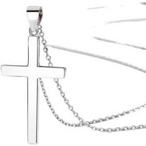 Clotth Sterling Silver Cross Necklace for Women - 925 Silver Choker with Cubic Zirconia,Faith-Based Accessory for Wedding,Birthday - 1 of 4