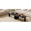 Rectangle Coffee Table Set of 2, Minimalist Wood Center Table with Splicing Design for Living Room - 4 of 4
