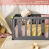 Twin Size Montessori Floor Bed Wooden Frame, w/Door and Safety Fence, Toddler Floor-Bed-Frame for Children Bedroom, for Boys and Girls, Gray - 4 of 4