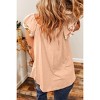 Womens Ruffled Sleeve Tops Cap Sleeve Casual Floral Blouse Square Neck Open Back Tank Tops Summer Lounge Tops with Ruffle Cap Sleeve,Pink - M - 2 of 4