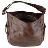 Alyssa Women's Synthetic Leather Adjustable Slouch Shoulder Handbag, Brown - 4 of 4