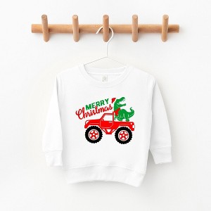 The Juniper Shop Christmas Dino Truck Toddler Graphic Sweatshirt - 1 of 3