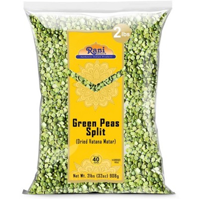 Green Peas Split Dried (Vatana, Matar) - 32oz (2lbs) 908g - Rani Brand Authentic Indian Products