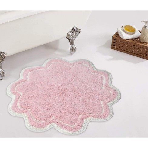 30" Round Allure Collection Pink Cotton Tufted Bath Rug - Home Weavers ...