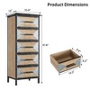 Living Room Organizer with Metal Legs, 5 Drawer Pantry Cabinet, Handmade Slim Storage Unit for Living Room, Bedroom - 2 of 4