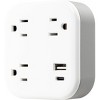GE 3-Outlet Surge Tap with USB 980J 1 USB-A 1 USB-C 3.4A 17W White: Wall Outlet Multi Plug Extender, No Cord - 3 of 4
