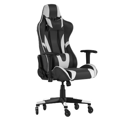 Flash Furniture X10 Racing Style Gaming Chair w/Reclining Back & Footrest,  LeatherSoft, Black