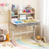 Tangkula Kids Study Desk Height Adjustable Children Writing Table w/ Tilt Desktop Home School Student Learning Desk Blue/Pink/Gray - 3 of 4