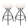 CAVINAS Set of 2 Modern Backless Bar Stools,Round Upholstery Velvet Counter Stools with Metal Frame for Kitchen Island & Dining - 3 of 4