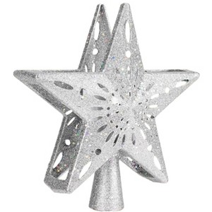 Aoibox Christmas Tree Topper Lighted 1 Piece with 6 Projection Modes LED Rotating 3D Star Tree Topper for Holiday Party Decor Silver - 1 of 4