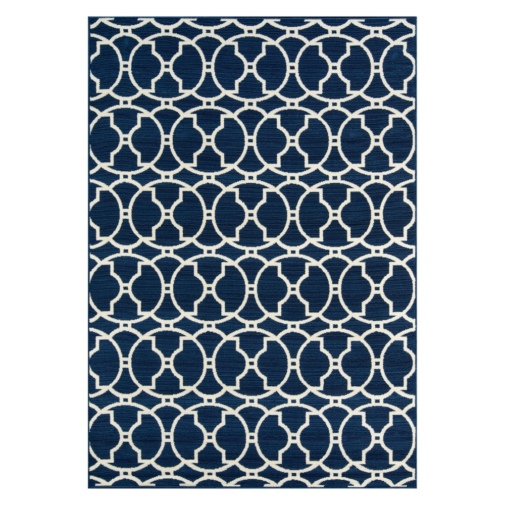 Momeni Baja Indoor/Outdoor Moroccan Tile Navy 1'8in X 3'7in Accent Rug