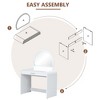 HDZNVF 39 inch Makeup Vanity Table with Mirror, Dressing Table with Drawer for Bedroom, White - 3 of 4