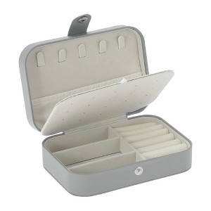 Unique Bargains PU Travel Jewelry Box for Women Display Storage Jewelry Earrings Rings Necklace - 1 of 4