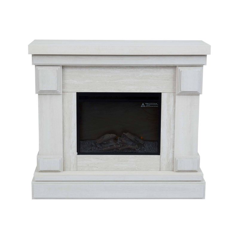 Hestia Faux Marble Electric Fireplace Mantle Gray - Teamson Home, 6 of 11