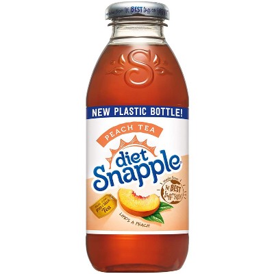 Snapple, Diet Peach Tea - 16 Oz Plastic Bottle (pack Of 9)