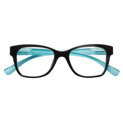 ICU Eyewear Screen Vision Blue Light Filtering Oval Glasses - Black/Turquoise