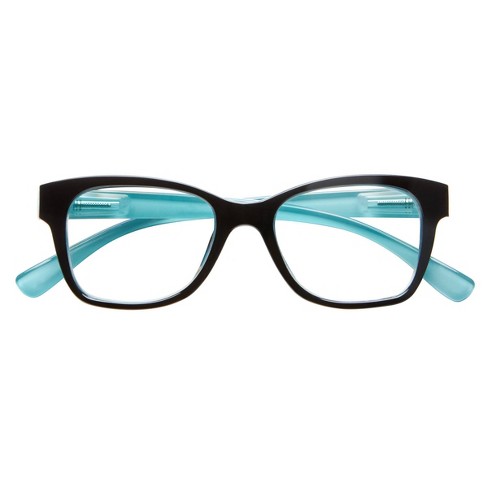 Icu Eyewear Screen Vision Blue Light Filtering Oval Glasses - Black/turquoise  : Target
