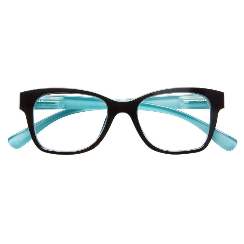 ICU Eyewear Screen Vision Blue Light Filtering Oval Glasses - Black/Turquoise, 1 of 7