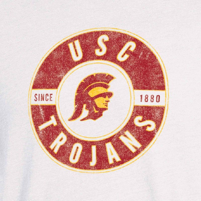 NCAA USC Trojans Men&#39;s White Biblend T-Shirt, 3 of 4