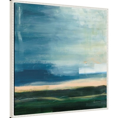 30"x30" Life Light Landscape Abstract Canvas Wall Art with White Frame