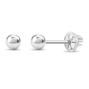 Girls' Classic Ball Screw Back 14k White Gold Earrings - In Season Jewelry - 1 of 4